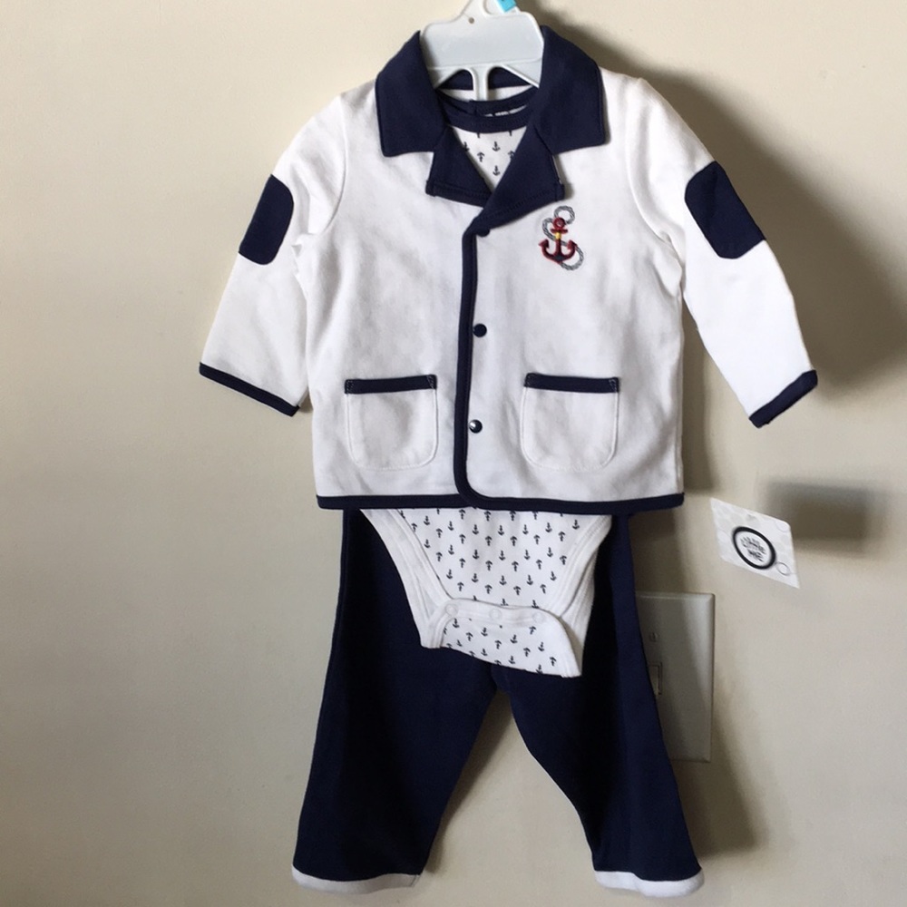 Little me NEW sailor 4piece set navy anchor boys 6